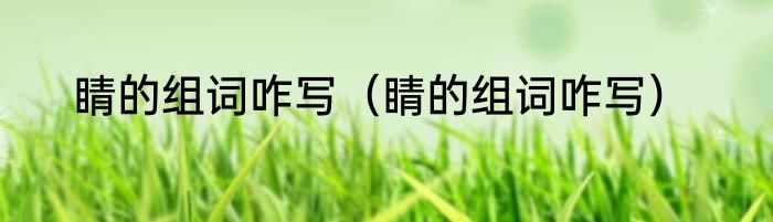 睛的组词咋写（睛的组词咋写）
