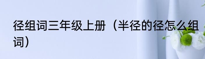 径组词三年级上册（半径的径怎么组词）