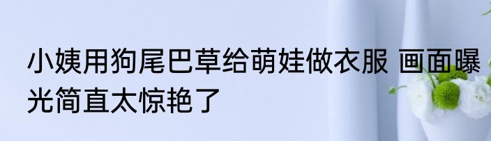 小姨用狗尾巴草给萌娃做衣服 画面曝光简直太惊艳了