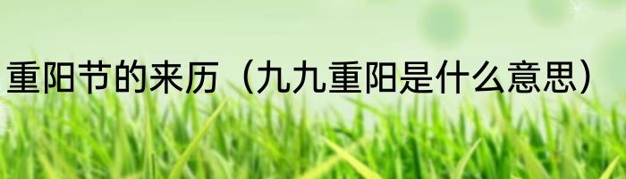 重阳节的来历（九九重阳是什么意思）