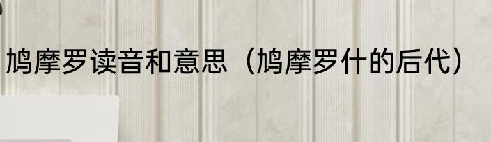 鸠摩罗读音和意思（鸠摩罗什的后代）