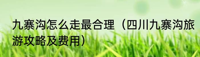 九寨沟怎么走最合理（四川九寨沟旅游攻略及费用）