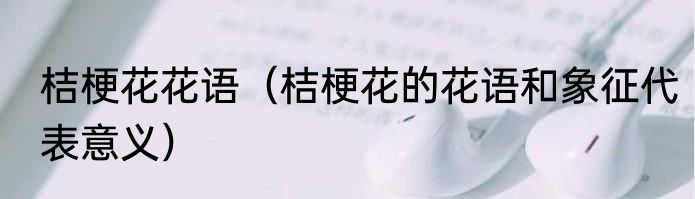 桔梗花花语（桔梗花的花语和象征代表意义）