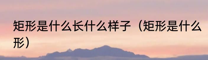 矩形是什么长什么样子（矩形是什么形）