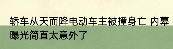 轿车从天而降电动车主被撞身亡 内幕曝光简直太意外了