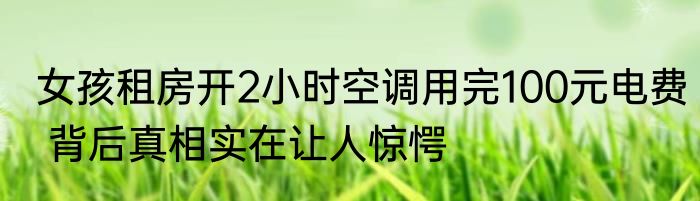女孩租房开2小时空调用完100元电费 背后真相实在让人惊愕