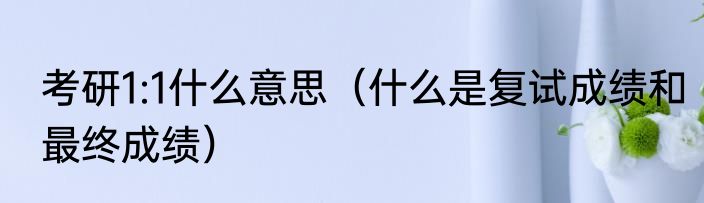 考研1:1什么意思（什么是复试成绩和最终成绩）