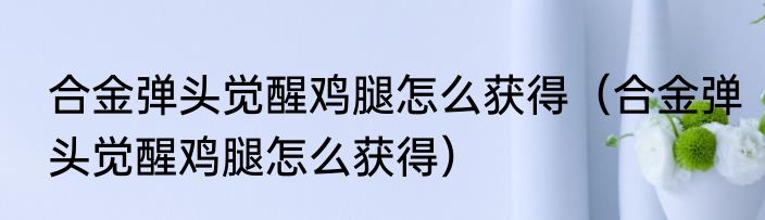 合金弹头觉醒鸡腿怎么获得（合金弹头觉醒鸡腿怎么获得）