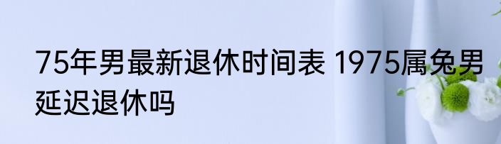 75年男最新退休时间表 1975属兔男延迟退休吗