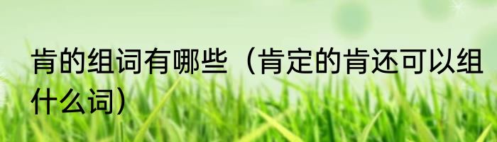 肯的组词有哪些（肯定的肯还可以组什么词）
