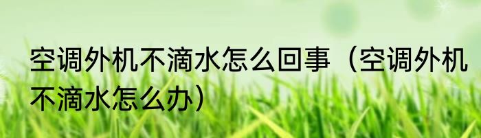 空调外机不滴水怎么回事（空调外机不滴水怎么办）