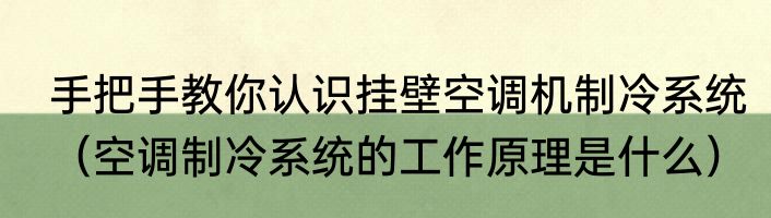 手把手教你认识挂壁空调机制冷系统（空调制冷系统的工作原理是什么）