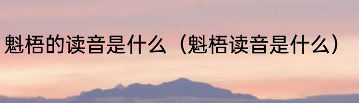 魁梧的读音是什么（魁梧读音是什么）