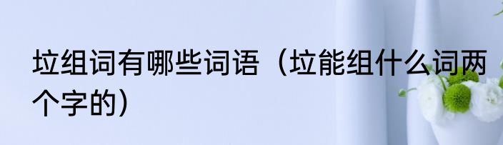 垃组词有哪些词语（垃能组什么词两个字的）