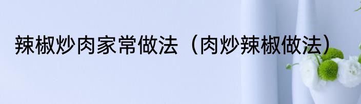 辣椒炒肉家常做法（肉炒辣椒做法）