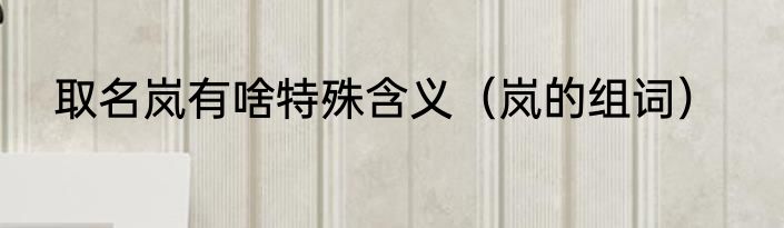 取名岚有啥特殊含义（岚的组词）