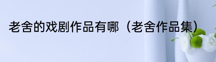 老舍的戏剧作品有哪（老舍作品集）