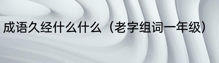 成语久经什么什么（老字组词一年级）
