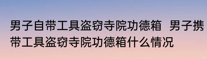 男子自带工具盗窃寺院功德箱  男子携带工具盗窃寺院功德箱什么情况