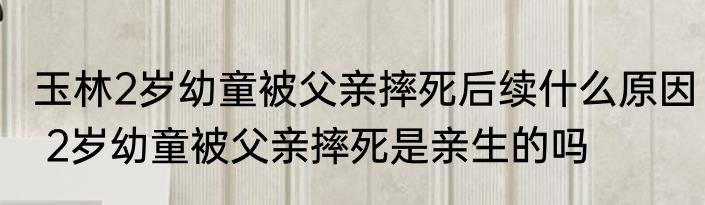 玉林2岁幼童被父亲摔死后续什么原因 2岁幼童被父亲摔死是亲生的吗