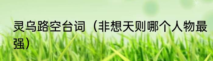 灵乌路空台词（非想天则哪个人物最强）