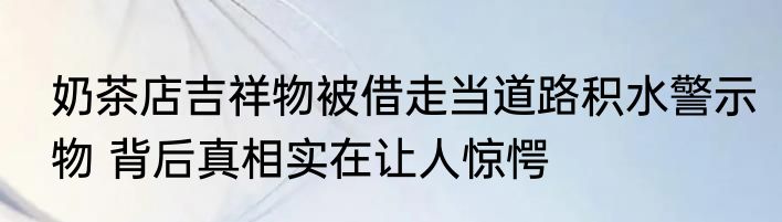 奶茶店吉祥物被借走当道路积水警示物 背后真相实在让人惊愕