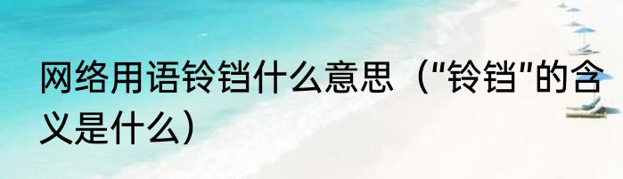 网络用语铃铛什么意思（“铃铛”的含义是什么）