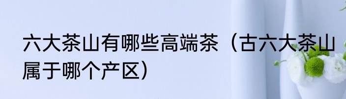 六大茶山有哪些高端茶（古六大茶山属于哪个产区）