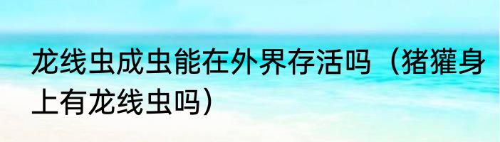 龙线虫成虫能在外界存活吗（猪獾身上有龙线虫吗）
