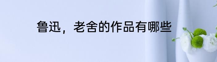 鲁迅，老舍的作品有哪些