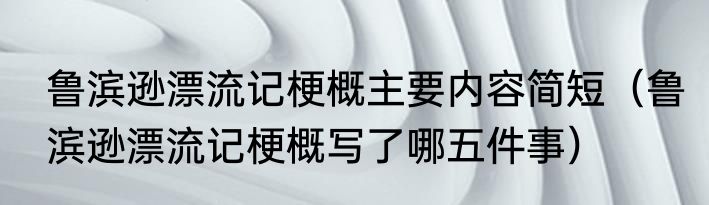 鲁滨逊漂流记梗概主要内容简短（鲁滨逊漂流记梗概写了哪五件事）