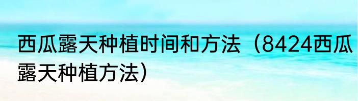 西瓜露天种植时间和方法（8424西瓜露天种植方法）