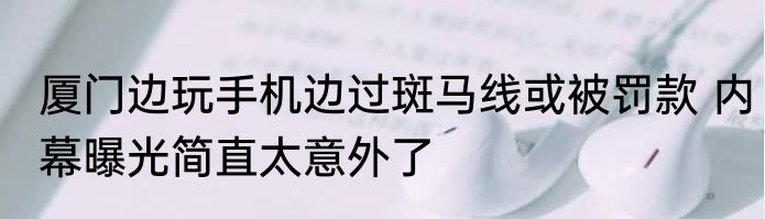 厦门边玩手机边过斑马线或被罚款 内幕曝光简直太意外了