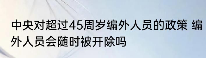 中央对超过45周岁编外人员的政策 编外人员会随时被开除吗