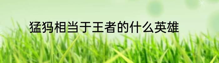 猛犸相当于王者的什么英雄