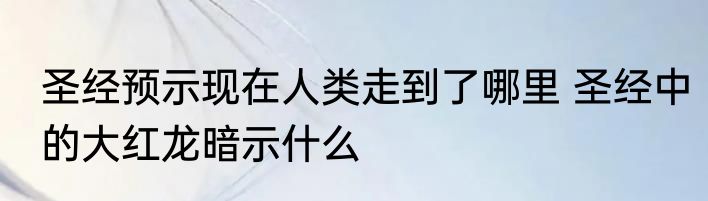 圣经预示现在人类走到了哪里 圣经中的大红龙暗示什么