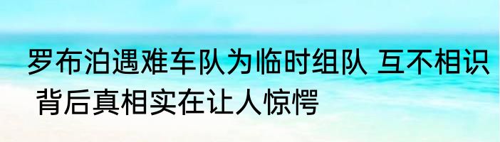 罗布泊遇难车队为临时组队 互不相识 背后真相实在让人惊愕
