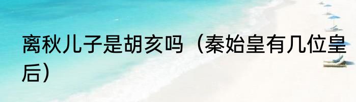 离秋儿子是胡亥吗（秦始皇有几位皇后）