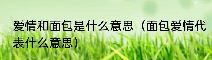爱情和面包是什么意思（面包爱情代表什么意思）