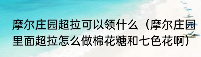 摩尔庄园超拉可以领什么（摩尔庄园里面超拉怎么做棉花糖和七色花啊）
