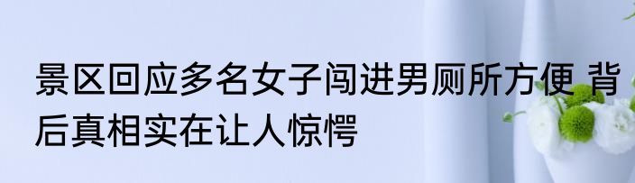 景区回应多名女子闯进男厕所方便 背后真相实在让人惊愕