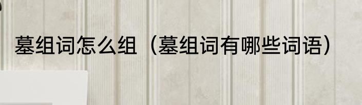 墓组词怎么组（墓组词有哪些词语）