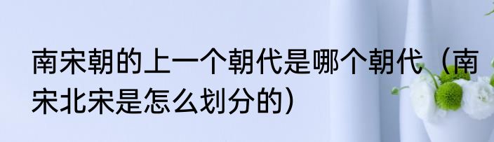 南宋朝的上一个朝代是哪个朝代（南宋北宋是怎么划分的）