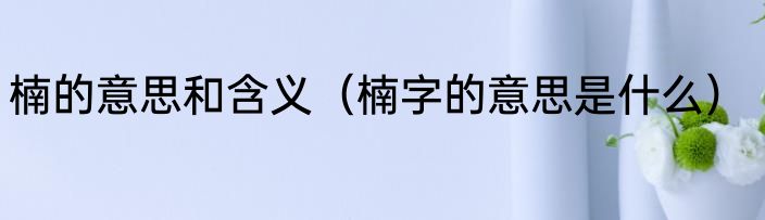 楠的意思和含义（楠字的意思是什么）