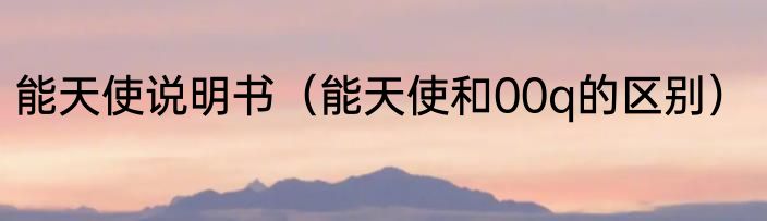 能天使说明书（能天使和00q的区别）