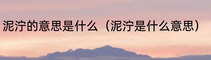 泥泞的意思是什么（泥泞是什么意思）