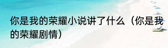 你是我的荣耀小说讲了什么（你是我的荣耀剧情）