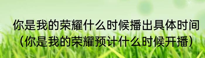 你是我的荣耀什么时候播出具体时间（你是我的荣耀预计什么时候开播）