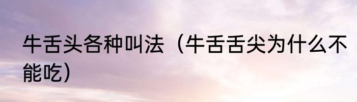 牛舌头各种叫法（牛舌舌尖为什么不能吃）
