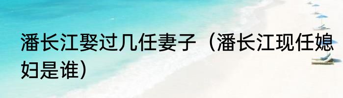 潘长江娶过几任妻子（潘长江现任媳妇是谁）